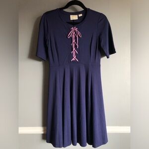 Anthro Maeve Navy Dress